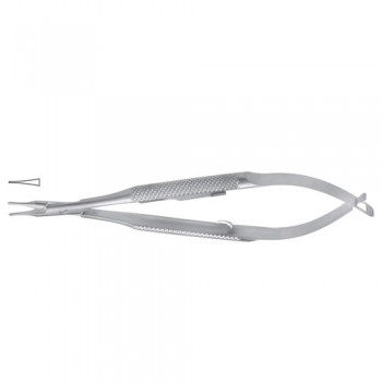 Barraquer-Troutman Micro Needle Holder Straight - Very Delicate - Round Handle - With Lock Stainless Steel, 10.5 cm - 4"